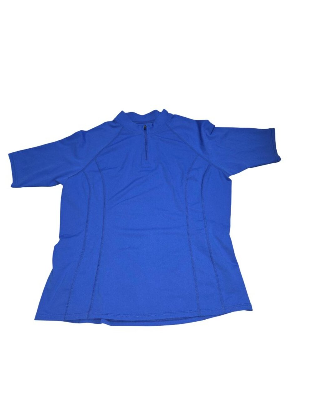Coolibar UPF 50+ Womens L Blue Short Sleeve Zip Polo Shirt  4497